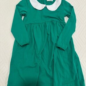 EUC Lu & Mi Brand Green Long Sleeve Dress with White Collar